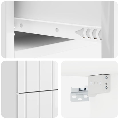 Wall-Mounted Bedside Cabinet High Gloss White 33 x 34.5 x 43 cm