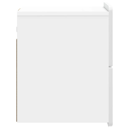 Wall-Mounted Bedside Cabinet High Gloss White 33 x 34.5 x 43 cm