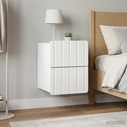 Wall-Mounted Bedside Cabinet 2 pcs High Gloss White