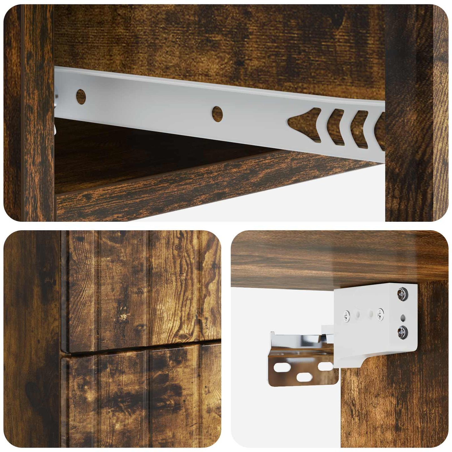 Wall-Mounted Bedside Cabinet 2 pcs Smoked Oak 33 x 34.5 x 43 cm