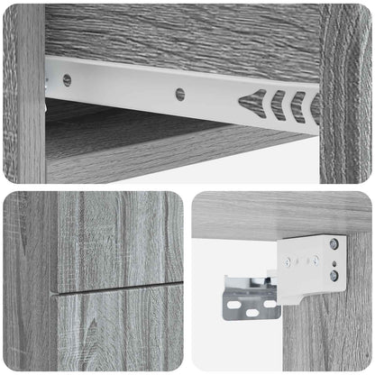 Wall-Mounted Bedside Cabinet Grey Sonoma 33 x 34.5 x 43 cm