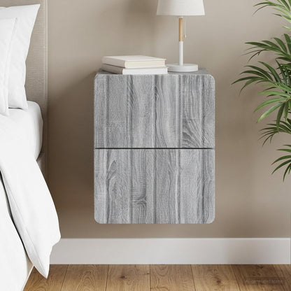 Wall-Mounted Bedside Cabinet Grey Sonoma 33 x 34.5 x 43 cm