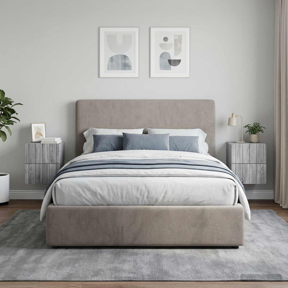 Wall-Mounted Bedside Cabinet 2 pcs Grey Sonoma