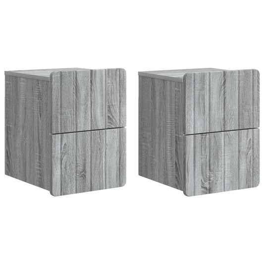 Wall-Mounted Bedside Cabinet 2 pcs Grey Sonoma