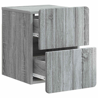 Wall-Mounted Bedside Cabinet 2 pcs Grey Sonoma