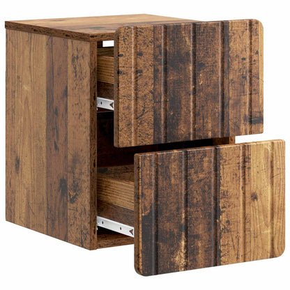 Wall-Mounted Bedside Cabinet Old Wood 33 x 34.5 x 43 cm