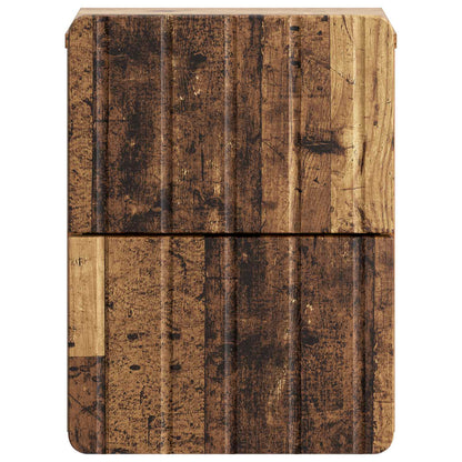 Wall-Mounted Bedside Cabinet Old Wood 33 x 34.5 x 43 cm
