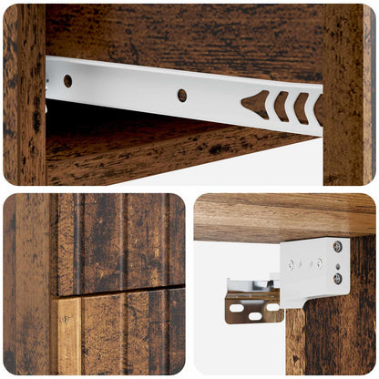 Wall-Mounted Bedside Cabinet 2 pcs Old Wood 33 x 34.5 x 43 cm