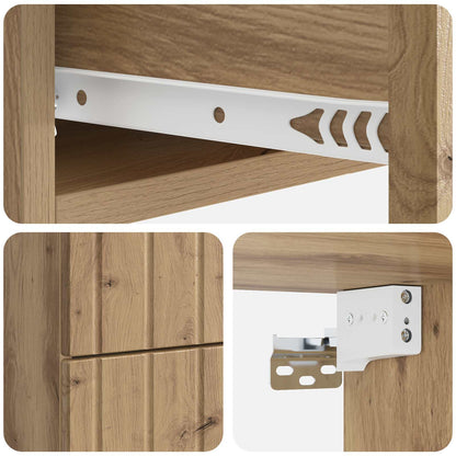Wall-Mounted Bedside Cabinet Artisan Oak 33 x 34.5 x 43 cm