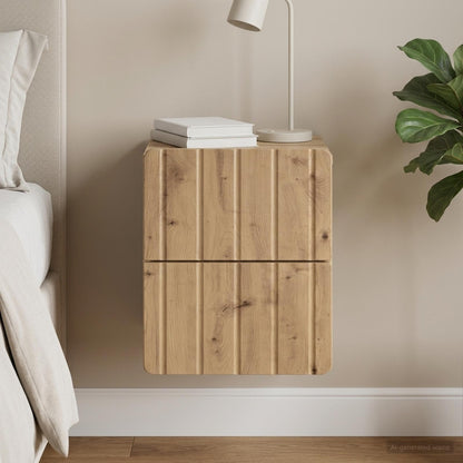 Wall-Mounted Bedside Cabinet Artisan Oak 33 x 34.5 x 43 cm