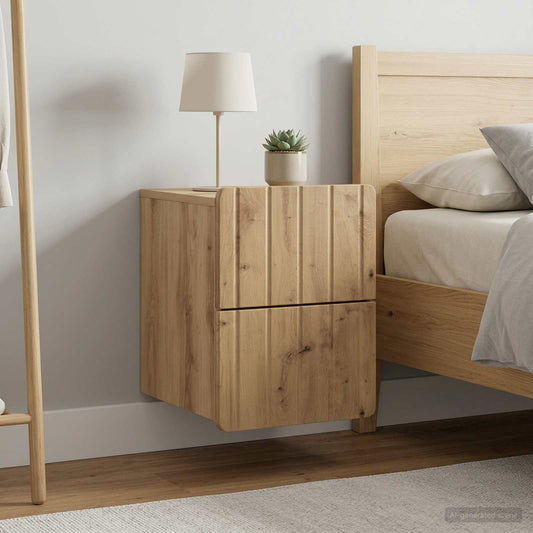 Wall-Mounted Bedside Cabinet 2 pcs Artisan Oak