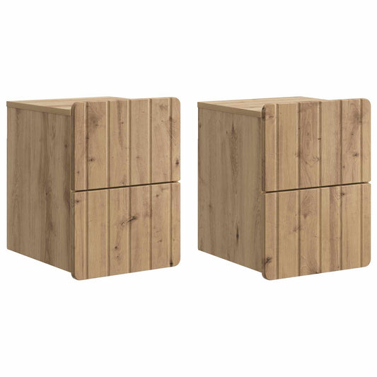 Wall-Mounted Bedside Cabinet 2 pcs Artisan Oak