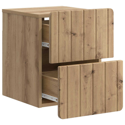 Wall-Mounted Bedside Cabinet 2 pcs Artisan Oak Engineered Wood