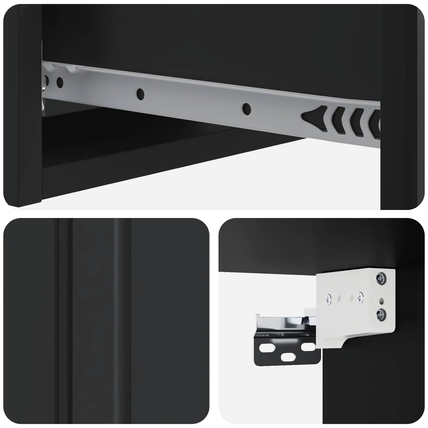 Wall-Mounted Side Table Black 59 x 34.5 x 17 cm Engineered Wood