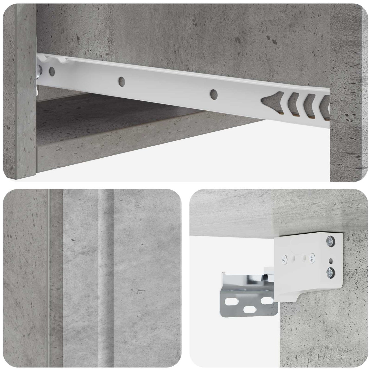 Wall-Mounted Side Table Concrete Grey 59 x 34.5 x 17 cm