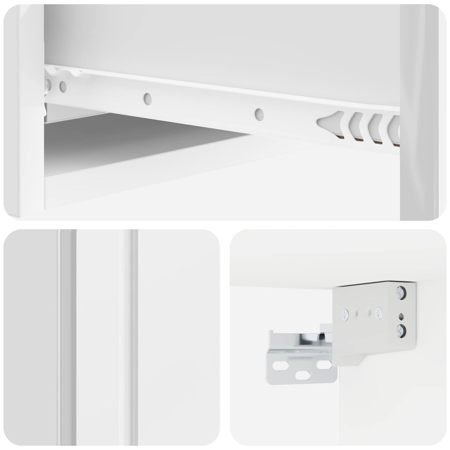 Wall-Mounted Side Table High Gloss White 59 x 34.5 x 17 cm