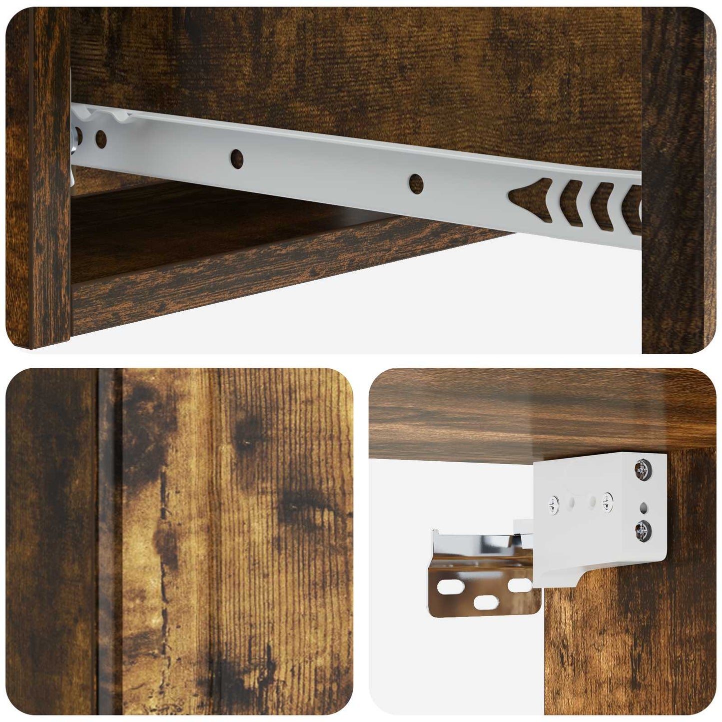 Wall-Mounted Side Table Smoked Oak 59 x 34.5 x 17 cm