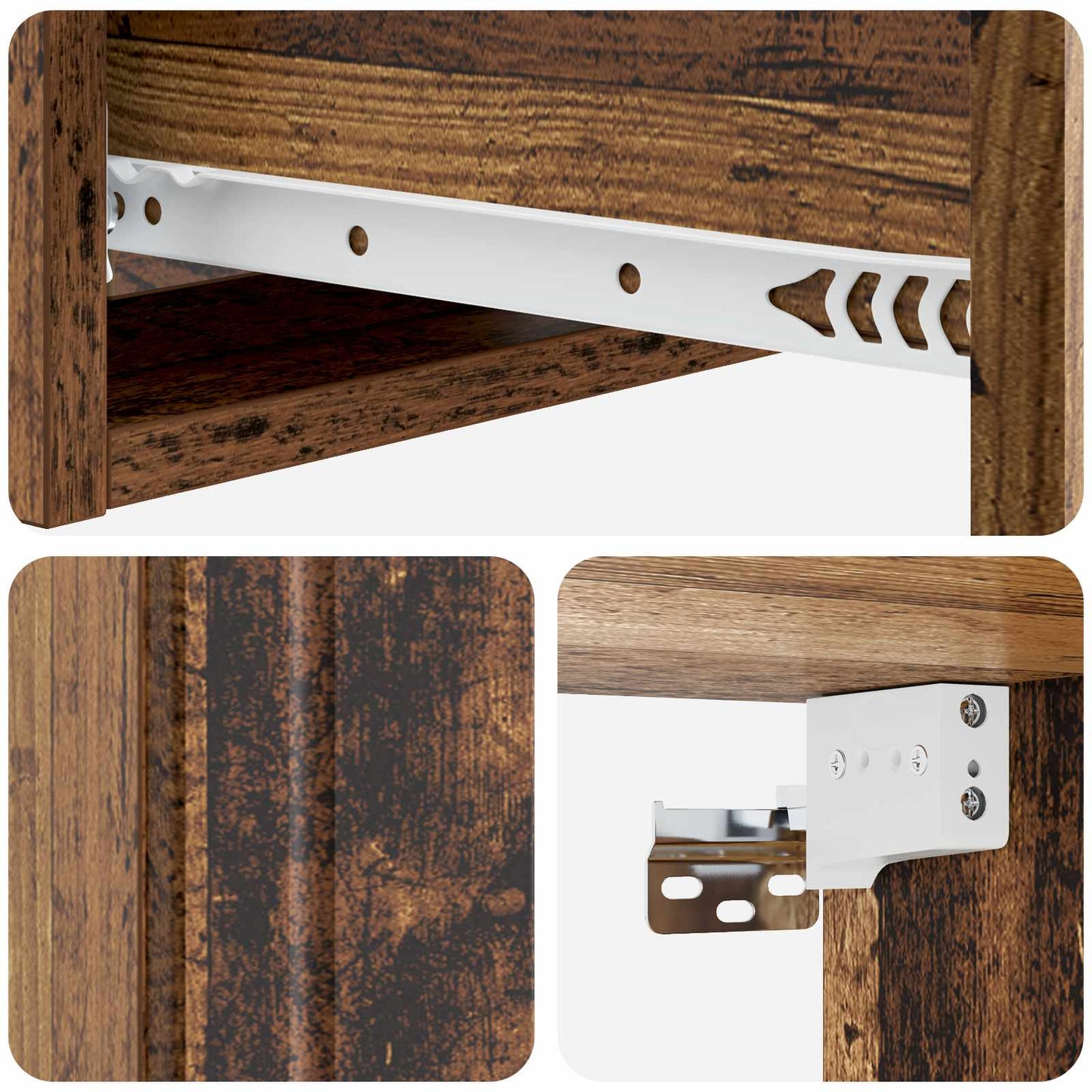 Wall-Mounted Side Table Wall-mounted Old Wood 59 x 34.5 x 17 cm