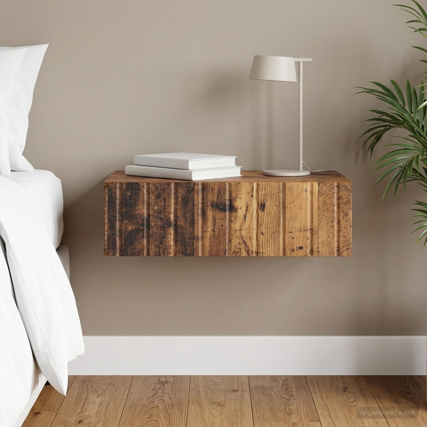 Wall-Mounted Side Table Wall-mounted Old Wood 59 x 34.5 x 17 cm