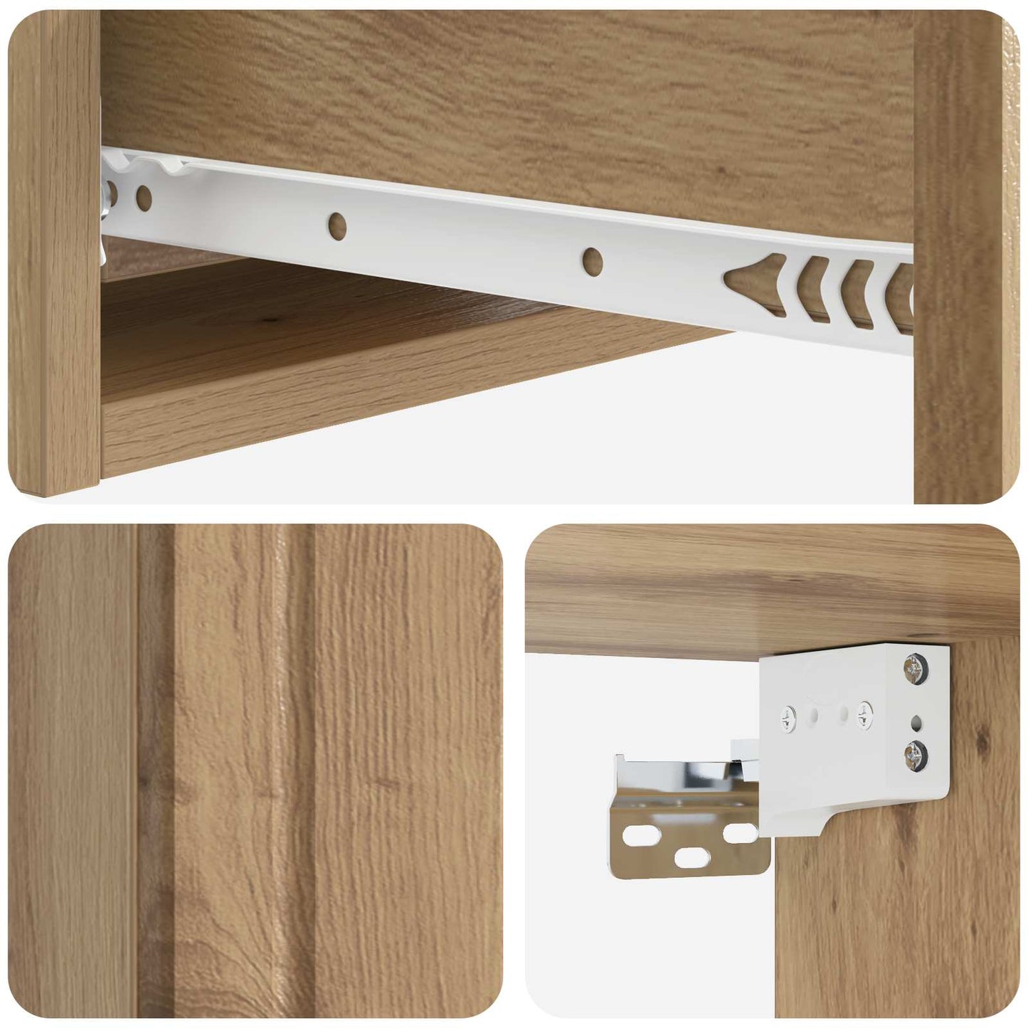 Wall-Mounted Side Table 59 x 34.5 x 17 cm Engineered Wood