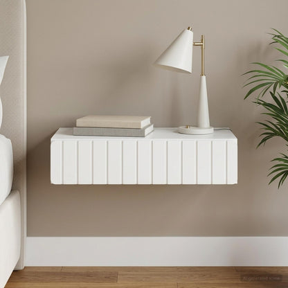 Wall-Mounted Side Table Wall-mounted White 87.5 x 34.5 x 17 cm