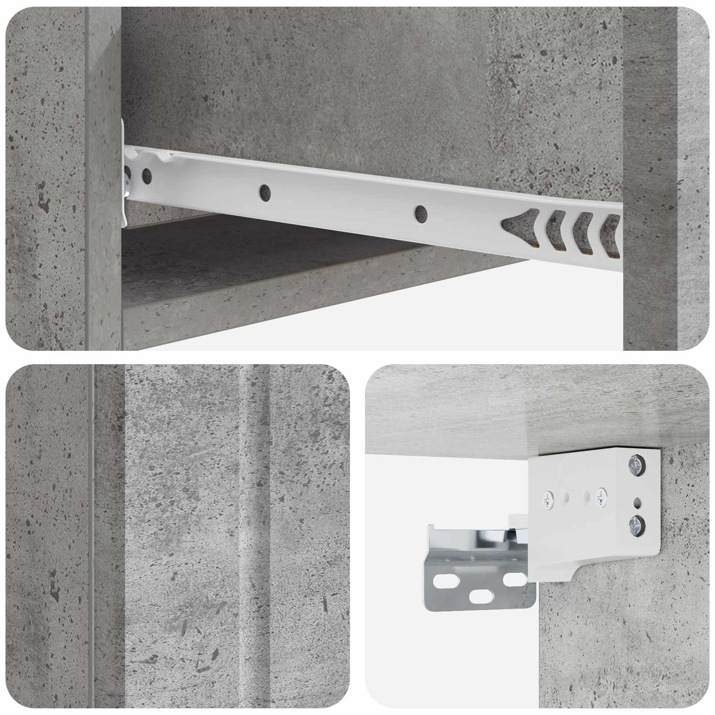 Wall-Mounted Side Table Concrete Grey 87.5 x 34.5 x 17 cm