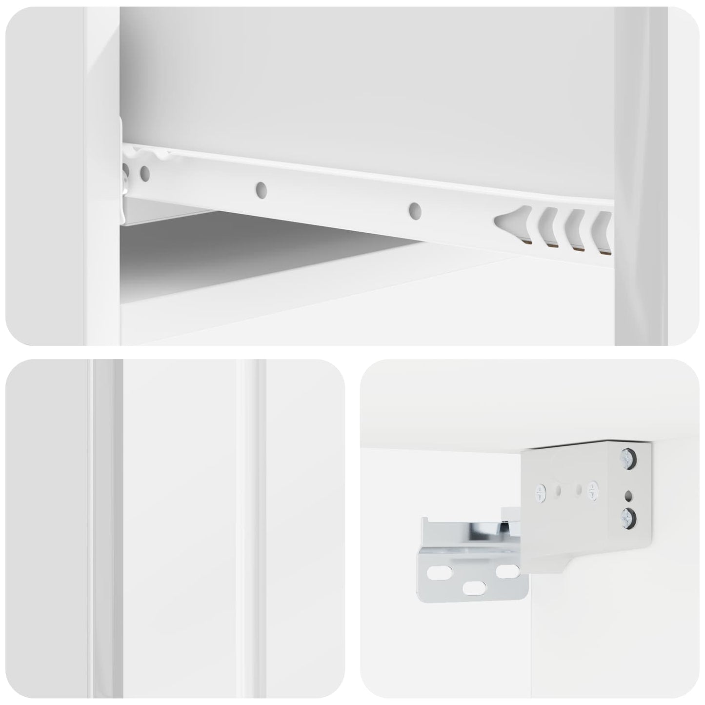 Wall-Mounted Side Table High Gloss White 87.5 x 34.5 x 17 cm