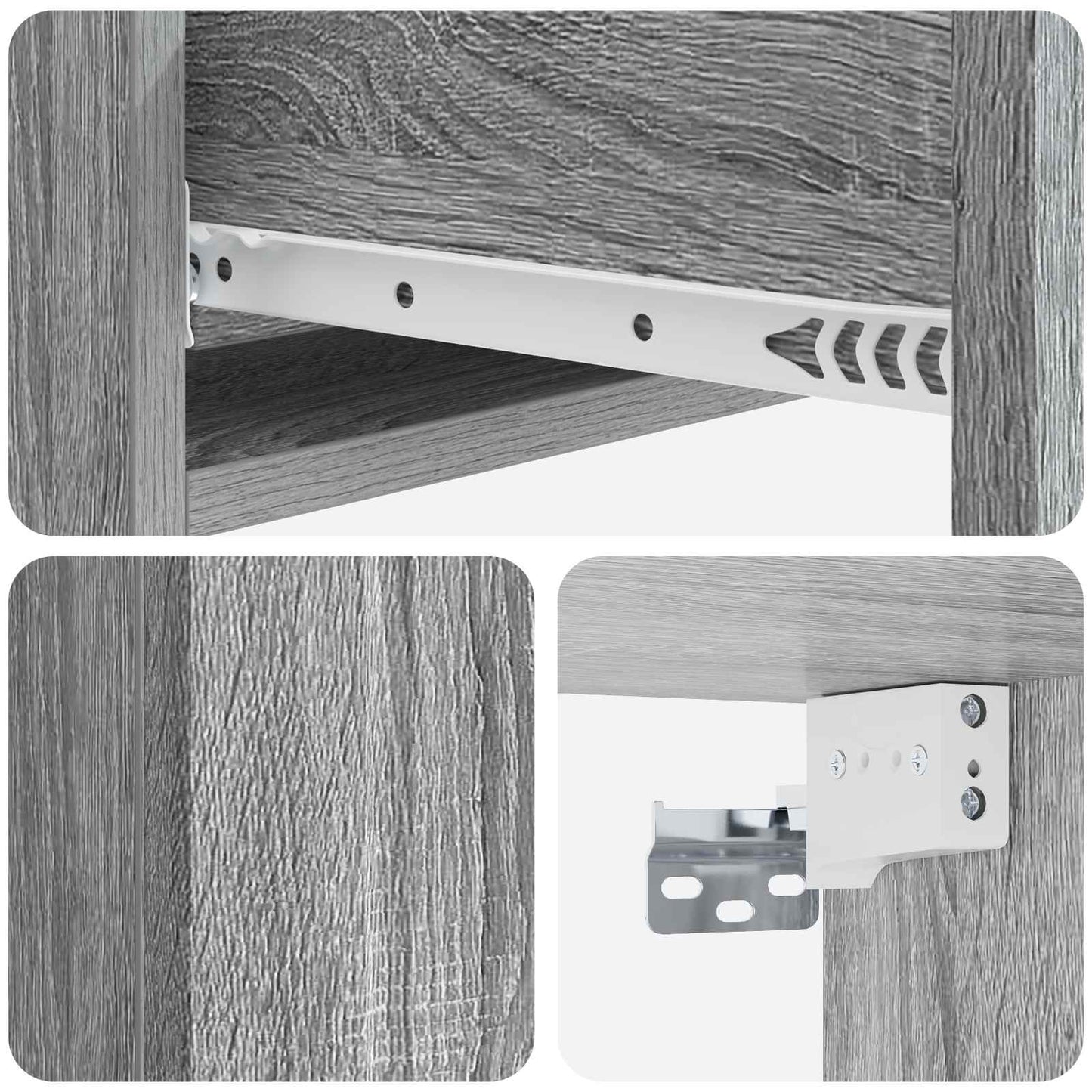 Wall-Mounted Side Table Grey Sonoma 87.5 x 34.5 x 17 cm