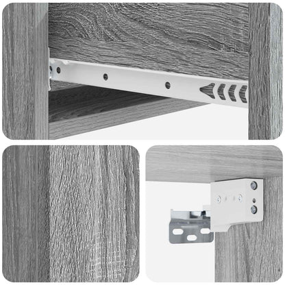 Wall-Mounted Side Table Grey Sonoma 87.5 x 34.5 x 17 cm