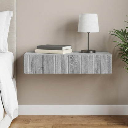 Wall-Mounted Side Table Grey Sonoma 87.5 x 34.5 x 17 cm