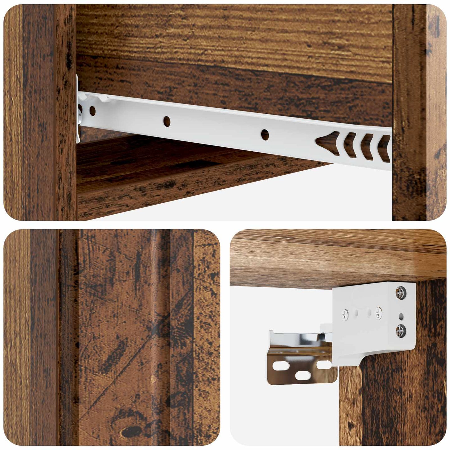 Wall-Mounted Side Table Old Wood 87.5 x 34.5 x 17 cm