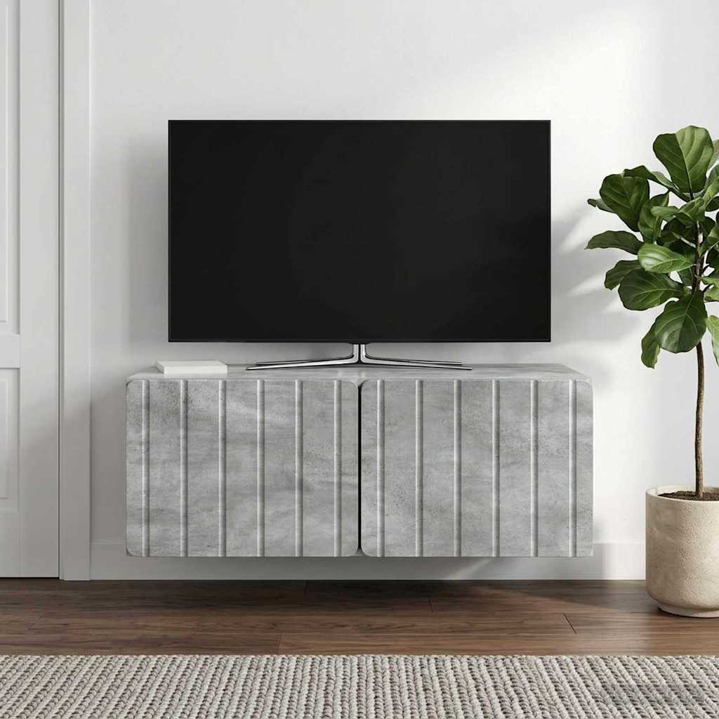 Wall-Mounted TV Cabinet 78.5 x 41 x 30 cm Concrete Grey