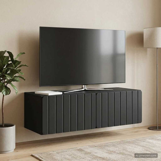 Wall-Mounted TV Cabinet 98 x 41 x 30 cm Black Engineered Wood
