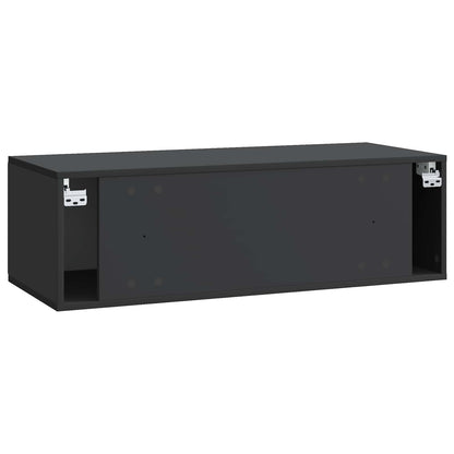Wall-Mounted TV Cabinet 98 x 41 x 30 cm Black Engineered Wood