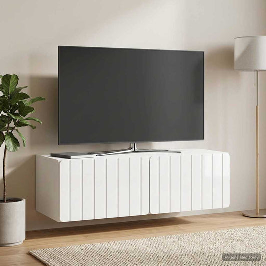 Wall-Mounted TV Cabinet 98 x 41 x 30 cm High Gloss White