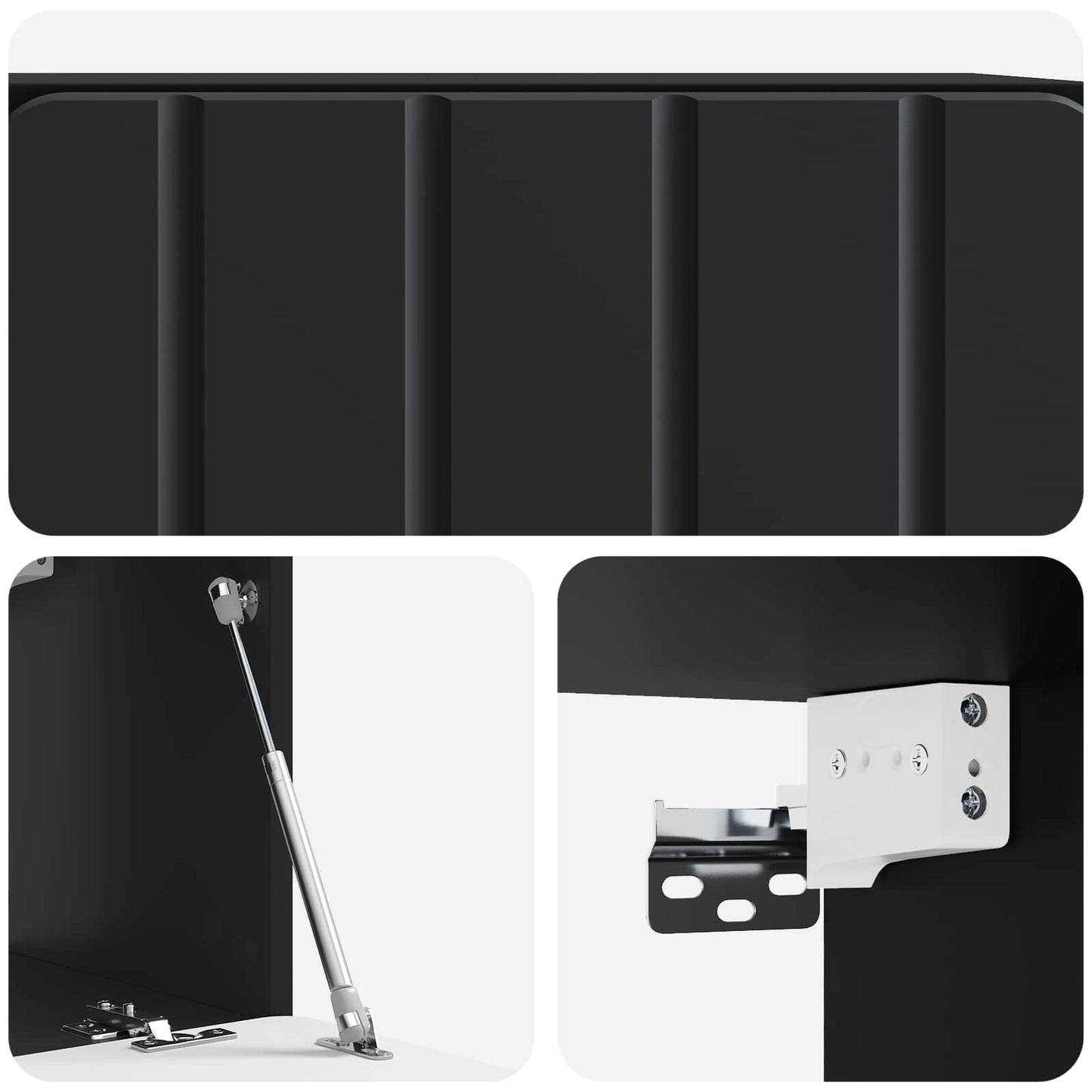 Wall-Mounted TV Cabinet 59.5 x 31 x 30 cm Black Engineered Wood