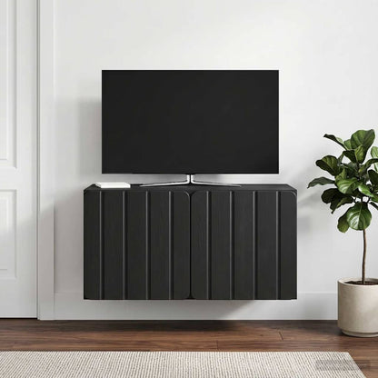 Wall-Mounted TV Cabinet 59.5 x 31 x 30 cm Black Engineered Wood