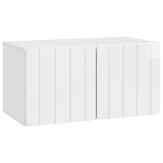 Wall-Mounted TV Cabinet 59.5 x 31 x 30 cm High Gloss White