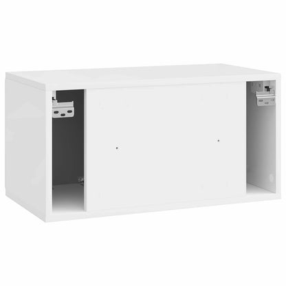 Wall-Mounted TV Cabinet 59.5 x 31 x 30 cm High Gloss White