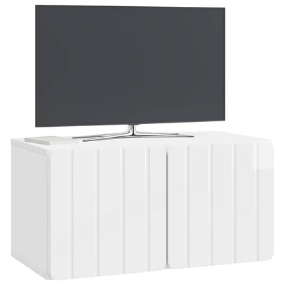 Wall-Mounted TV Cabinet 59.5 x 31 x 30 cm High Gloss White
