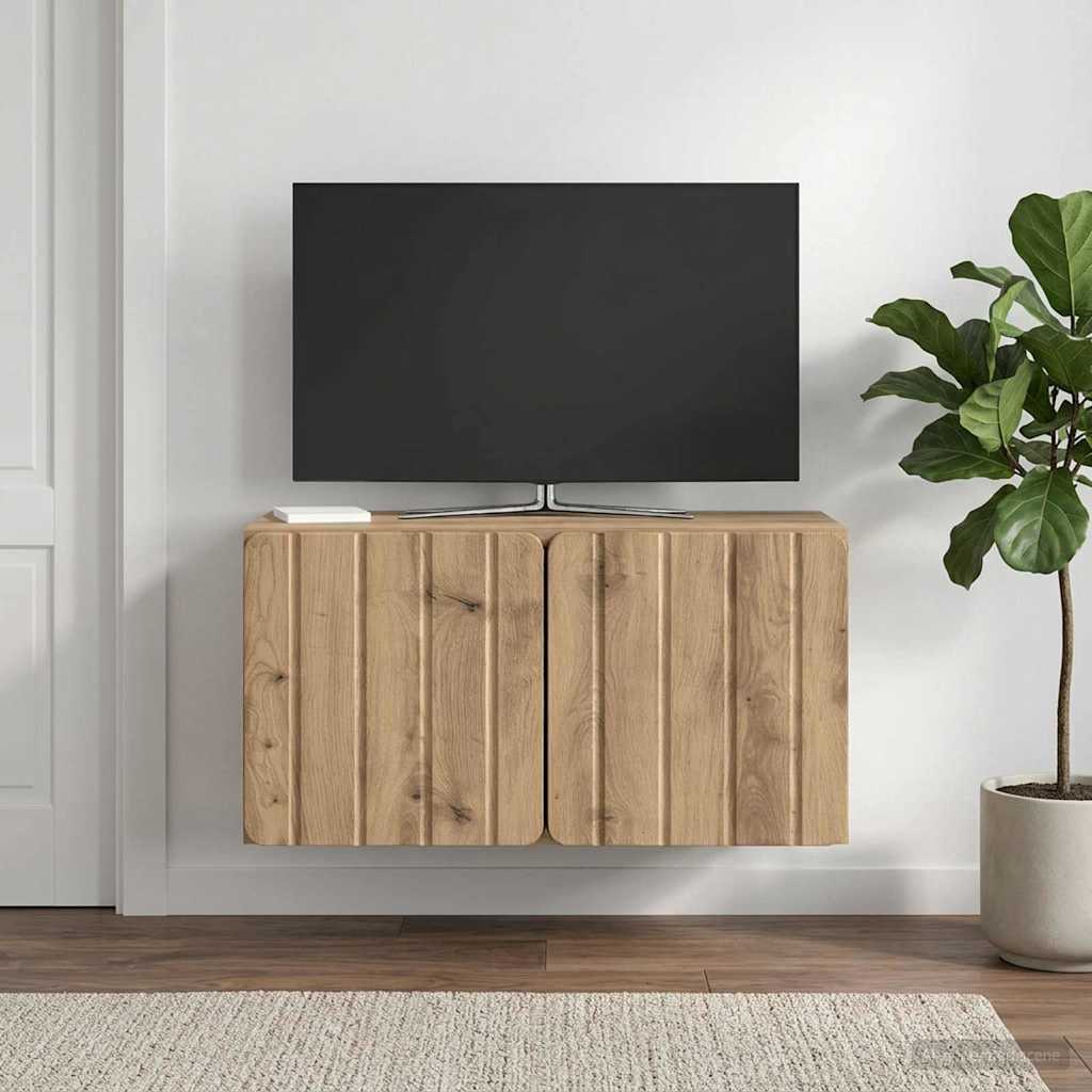 Wall-Mounted TV Cabinet 59.5 x 31 x 30 cm Artisan Oak