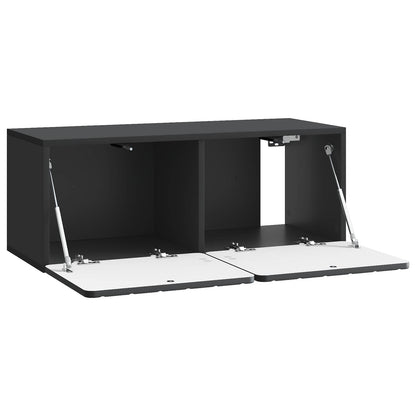 Wall-Mounted TV Cabinet 78.5 x 31 x 30 cm Black Engineered Wood
