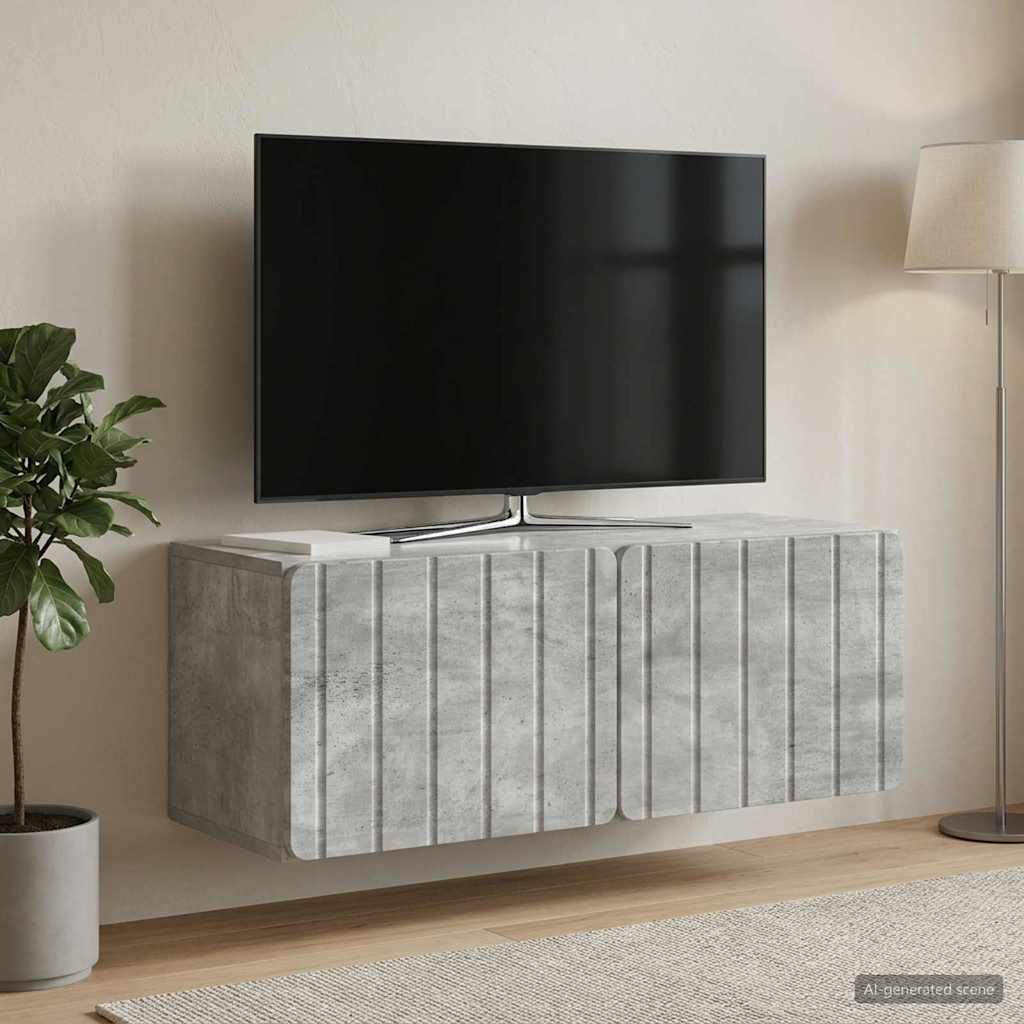 Wall-Mounted TV Cabinet 78.5 x 31 x 30 cm Concrete Grey