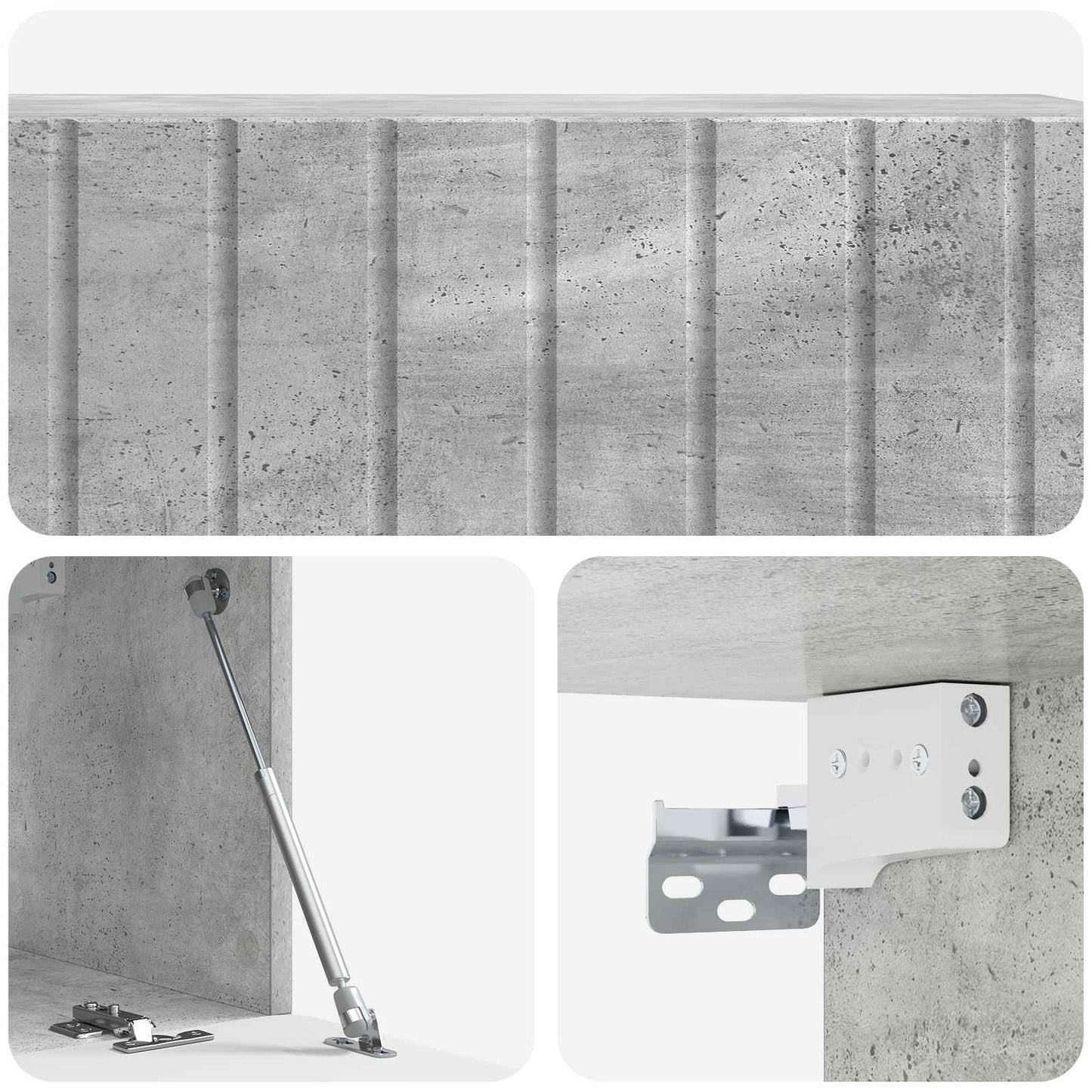 Wall-Mounted TV Cabinet 98 x 31 x 30 cm Concrete Grey