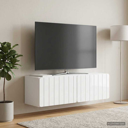 Wall-Mounted TV Cabinet 98 x 31 x 30 cm High Gloss White