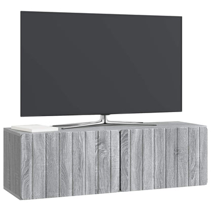Wall-Mounted TV Cabinet 98 x 31 x 30 cm Grey Sonoma