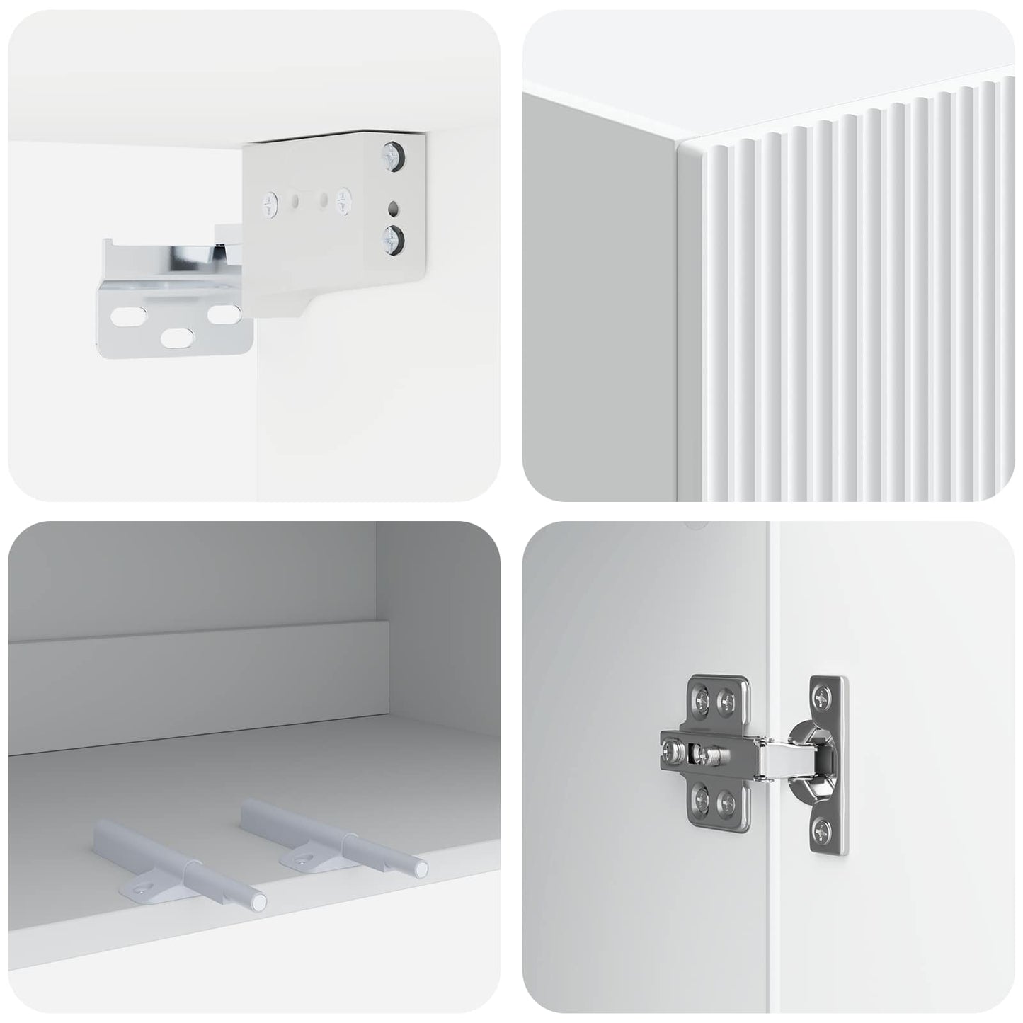 Wall-Mounted Cabinet 66 x 34.5 x 90 cm Engineered Wood White