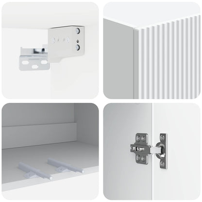 Wall-Mounted Cabinet 66 x 34.5 x 90 cm Engineered Wood White