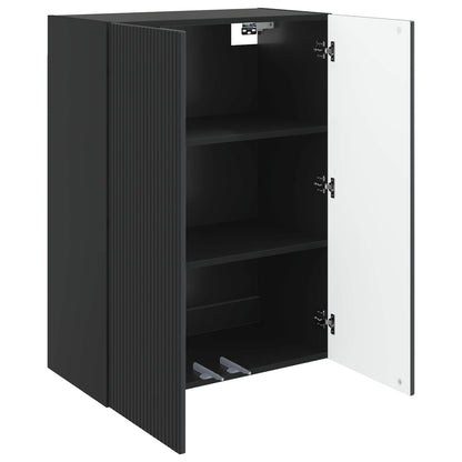 Wall-Mounted Cabinet Black 66 x 34.5 x 90 cm Engineered Wood