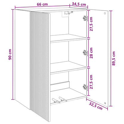 Wall-Mounted Cabinet Smoked Oak 66 x 34.5 x 90 cm